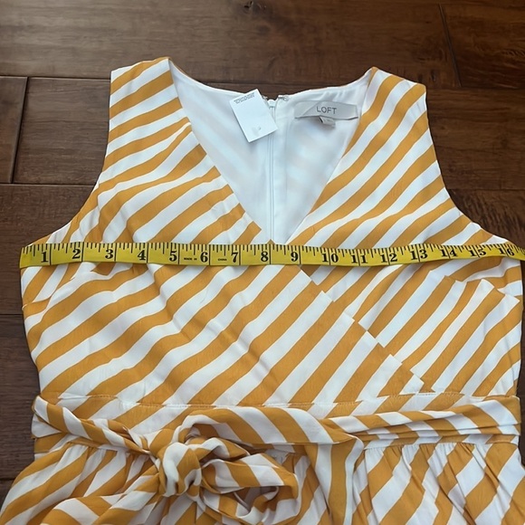 NWT Ann Taylor Loft yellow & white striped dress - Picture 6 of 12